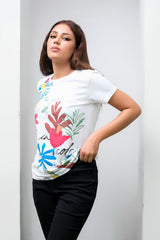 Sprinkles Stitched 1 Piece Summer Shirts Women Collection'2025-Life in Color White Tee for Girls