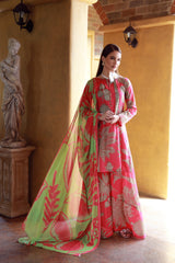 Feathers Unstitched 3 Piece Digital Printed Lawn Summer Suit-PEONYX-FT532
