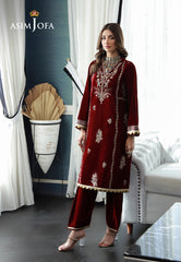 Asim Jofa Velvet Pret 24  Ajvg-02 Embroidered Velvet Stitched 2Pc