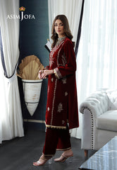 Asim Jofa Velvet Pret 24  Ajvg-02 Embroidered Velvet Stitched 2Pc