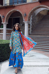 Feathers Unstitched 3 Piece Digital Printed Lawn Summer Suit-CELEZIA-FT529