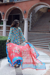 Feathers Unstitched 3 Piece Digital Printed Lawn Summer Suit-CELEZIA-FT529