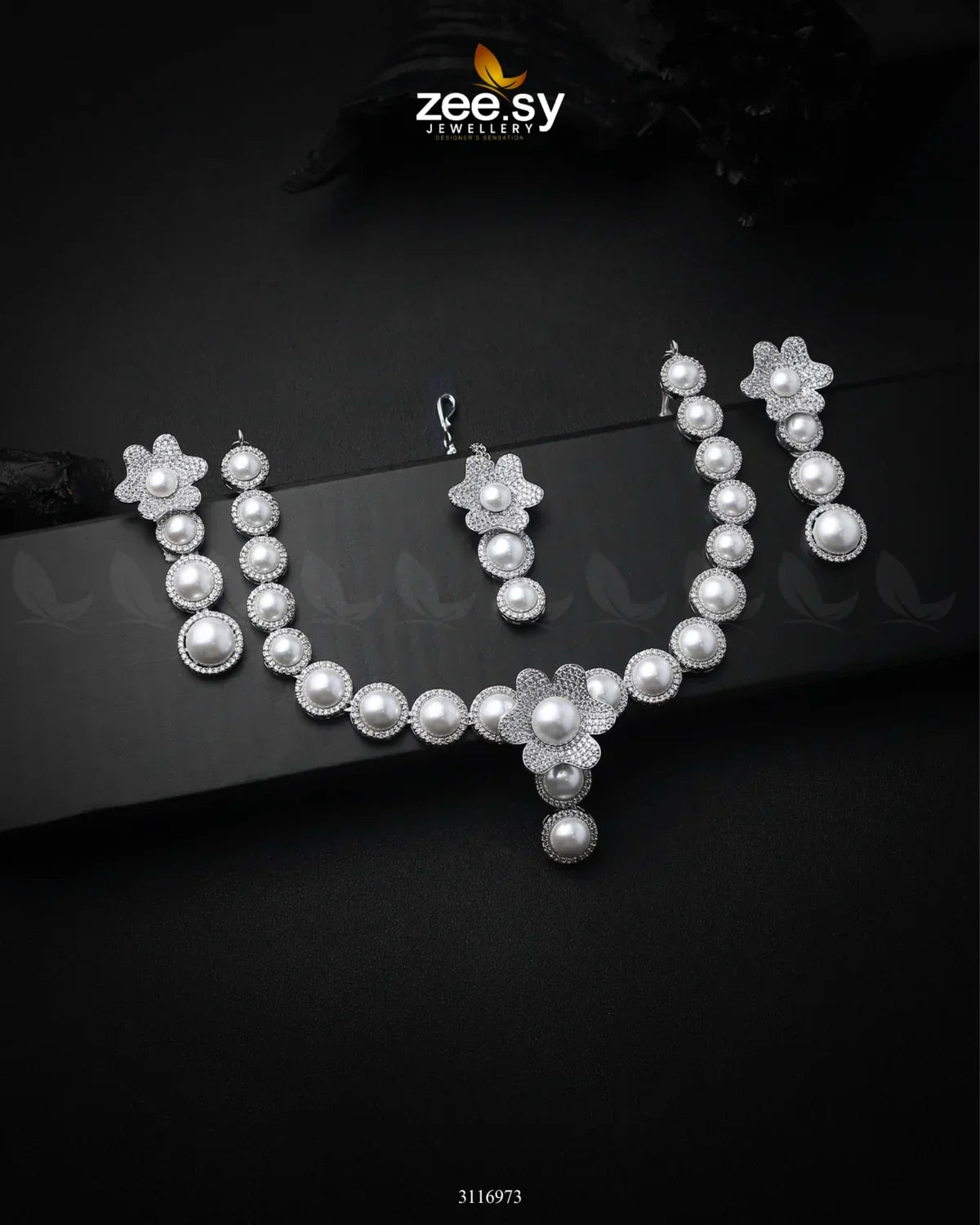 Helenium Necklace Set Silver - Zeesy Jewellery
