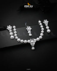 Helenium Necklace Set Silver - Zeesy Jewellery