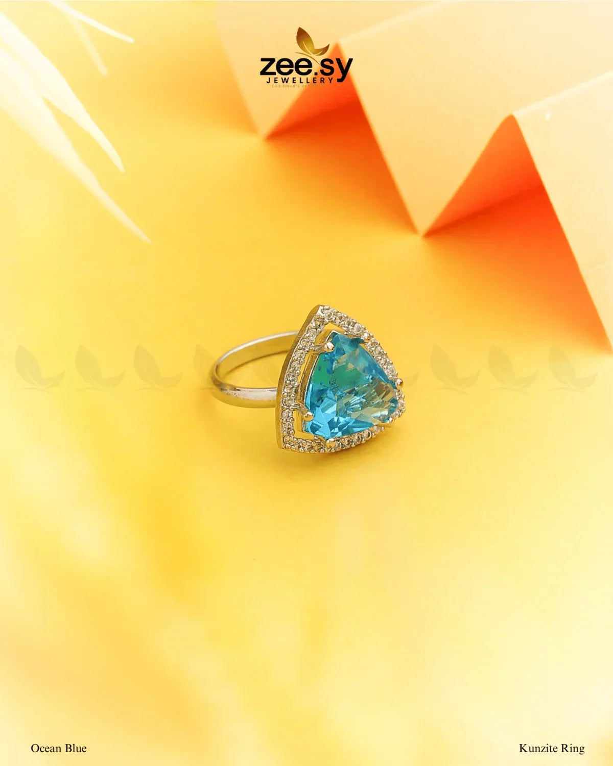 Kunzite Ring Ocean Blue - Zeesy Jewellery