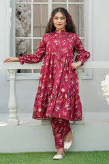Mahroo Stitched 2 Piece Maxi Summer Collection'2025-T-FRK-006