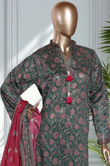 Bin Saeed Stitched 3 Piece Exclusive Printed Lawn Vol-02 Suit-LSM-2730 GREEN