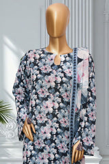 Bin Saeed Stitched 3 Piece Exclusive Printed Lawn Vol-02 Suit-LSM-2731 BLACK