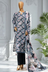 Bin Saeed Stitched 3 Piece Exclusive Printed Lawn Vol-02 Suit-LSM-2731 BLACK