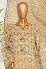 Bin Saeed Stitched 3 Piece Exclusive Printed Lawn Vol-02 Suit-LSM-2735 SKIN
