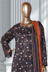 Bin Saeed Stitched 3 Piece Exclusive Printed Lawn Vol-02 Suit-LSM-2736 BLACK