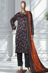 Bin Saeed Stitched 3 Piece Exclusive Printed Lawn Vol-02 Suit-LSM-2736 BLACK