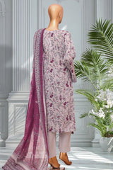 Bin Saeed Stitched 3 Piece Exclusive Printed Lawn Vol-02 Suit-LSM-2737 GRAY