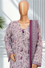 Bin Saeed Stitched 3 Piece Exclusive Printed Lawn Vol-02 Suit-LSM-2737 GRAY