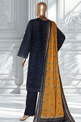 Bin Saeed Stitched 3 Piece Exclusive Printed Lawn Vol-02 Suit-LSM-2740 BLUE