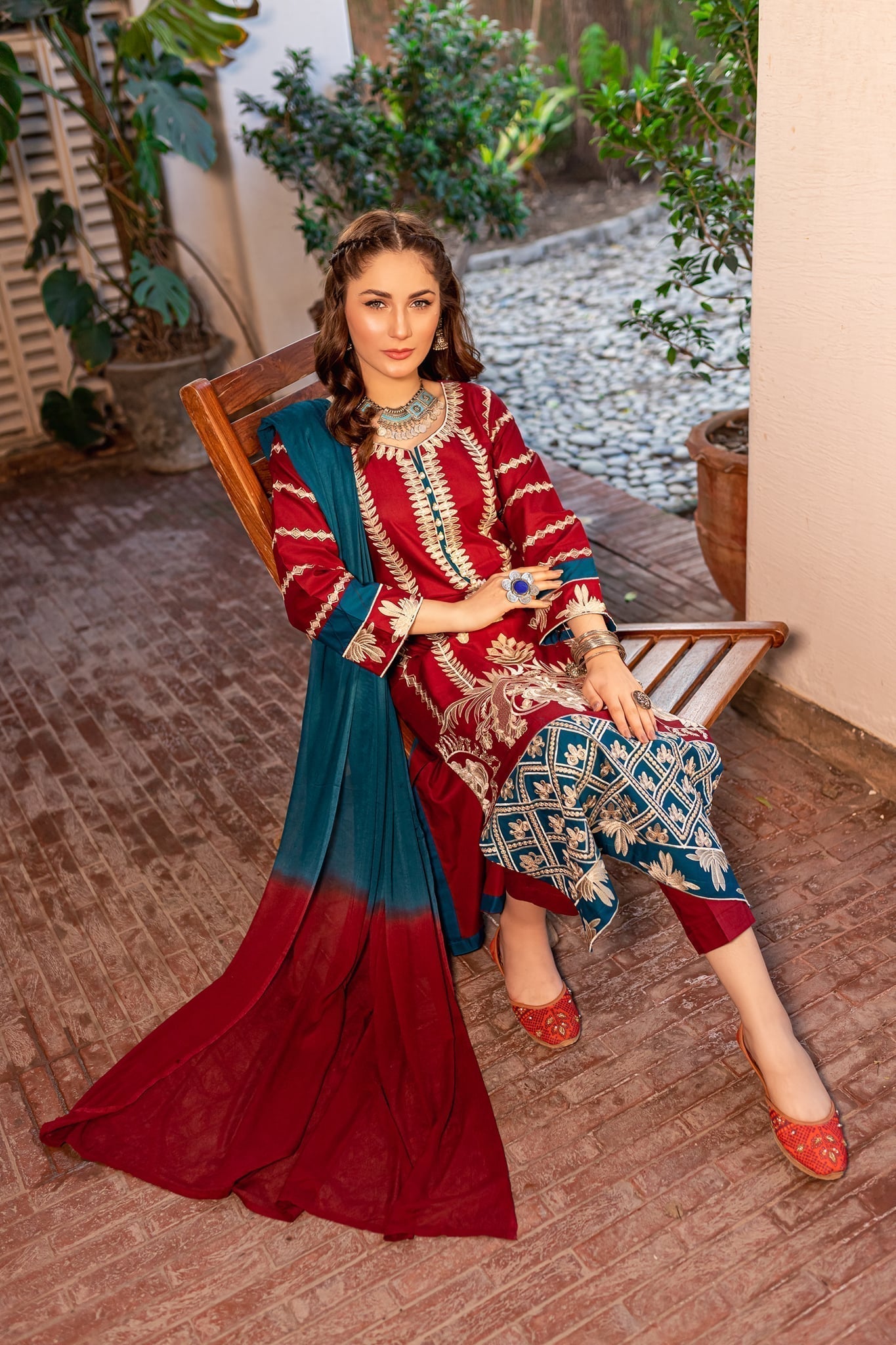 Panache Apparel Stitched Luxury Collection-Maroon Charm