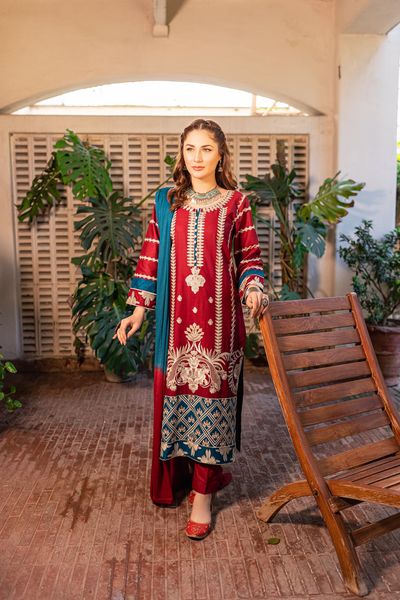 Panache Apparel Stitched Luxury Collection-Maroon Charm