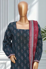 Bin Saeed Stitched 3 Piece Exclusive Printed Lawn Vol-02 Suit-LSM-2766-BLUE