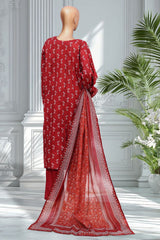Bin Saeed Stitched 3 Piece Exclusive Printed Lawn Vol-02 Suit-LSM-2769-MAROON