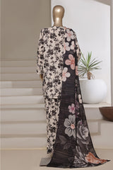 Sada Bahar Stitched 3 Piece Printed Cotton With Farshi Shalwar Vol-02 Collection'2025-FS-276-Black