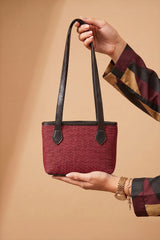 Fineur Mini Jute Shoulder Bag - Ruby Red