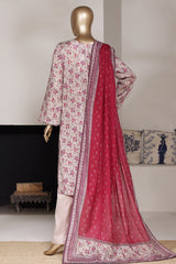 Bin Saeed Stitched 3 Piece Exclusive Printed Lawn Vol-03 Suit-LSM-2816-SKIN