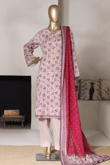 Bin Saeed Stitched 3 Piece Exclusive Printed Lawn Vol-03 Suit-LSM-2816-SKIN