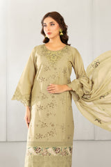 Azka By Tawakkal Stitched 3 Piece Emb Fancy Lawn Vol-2 Suit-D-2822