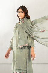 Azka By Tawakkal Stitched 3 Piece Emb Fancy Lawn Vol-2 Suit-D-2824