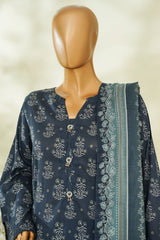 Bin Saeed Stitched 3 Piece Exclusive Printed Lawn Vol-04 Suit-LSM-2825-BLUE