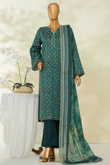 Bin Saeed Stitched 3 Piece Exclusive Printed Lawn Vol-04 Suit-LSM-2828-GREEN