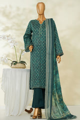 Bin Saeed Stitched 3 Piece Exclusive Printed Lawn Vol-04 Suit-LSM-2828-GREEN