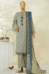 Bin Saeed Stitched 3 Piece Exclusive Printed Lawn Vol-04 Suit-LSM-2830-SKIN