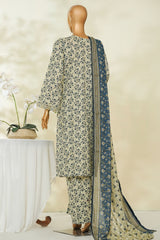 Bin Saeed Stitched 3 Piece Exclusive Printed Lawn Vol-04 Suit-LSM-2830-SKIN