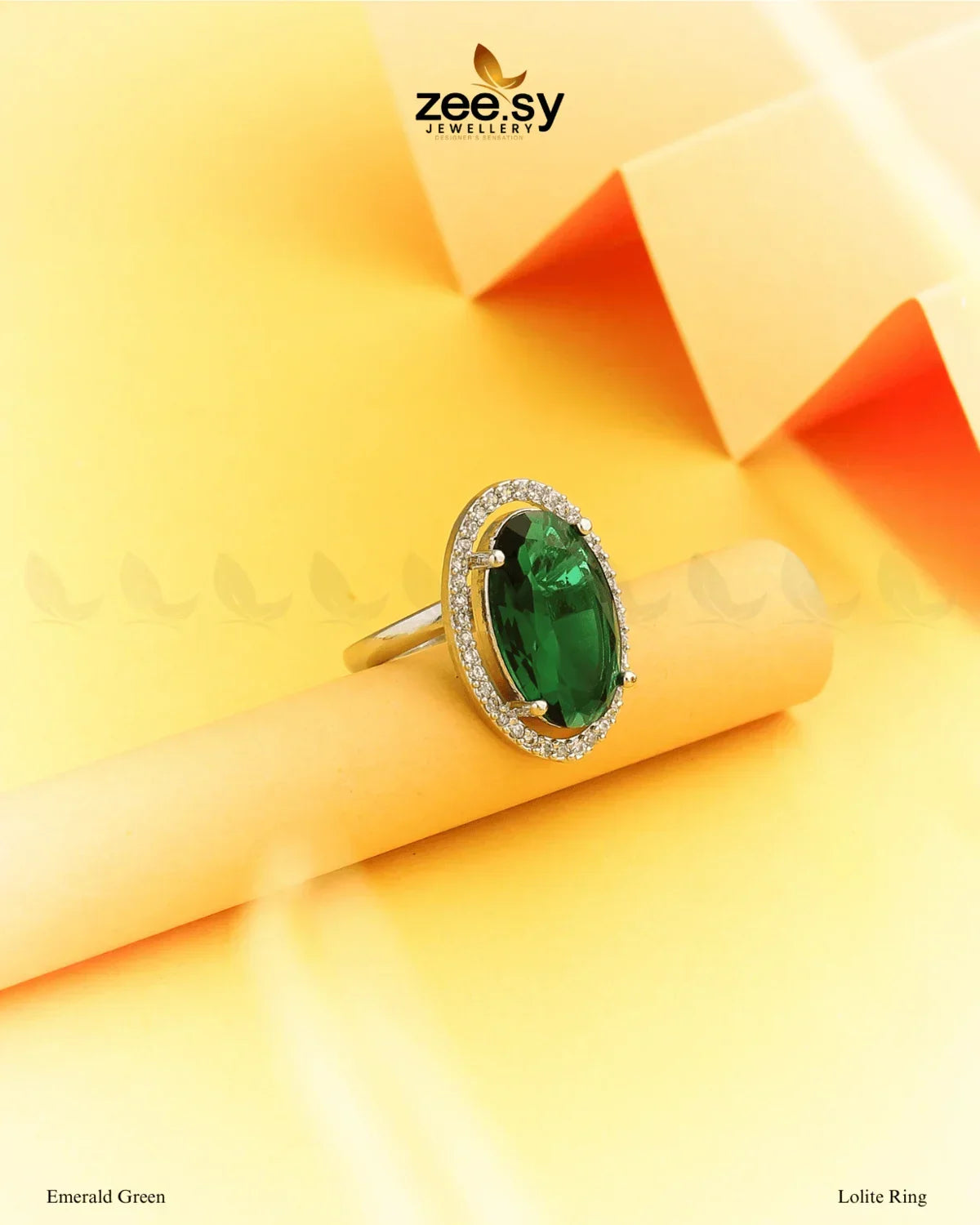 Lolite Ring Emerald Green - Zeesy Jewellery