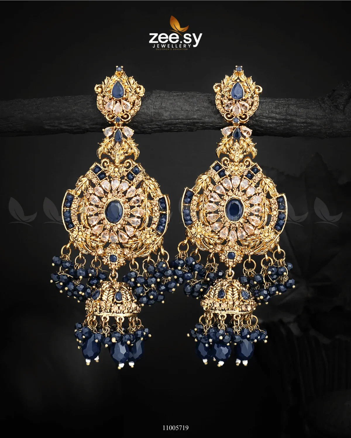 EARRINGS-0717 Blue - Zeesy Jewellery
