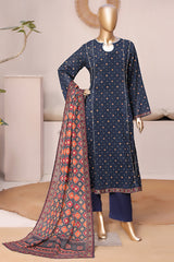 Bin Saeed Stitched 3 Piece Exclusive Printed Frock-LSM-2951-BLUE