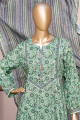 Bin Saeed Stitched 3 Piece Exclusive Printed Frock-LSM-2953-GREEN
