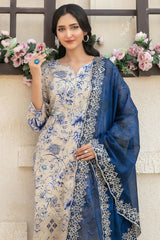 Shehrnaaz By Tawakkal Unstitched 3 Piece Emb Lawn Suit-D-2956