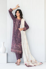 Abdar By Tawakkal Unstitched 3 Piece Emb Lawn Suit-D-2960