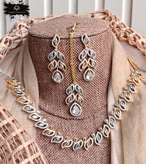 Made For Her-Starlight Zircon Necklace Set - KFS1053