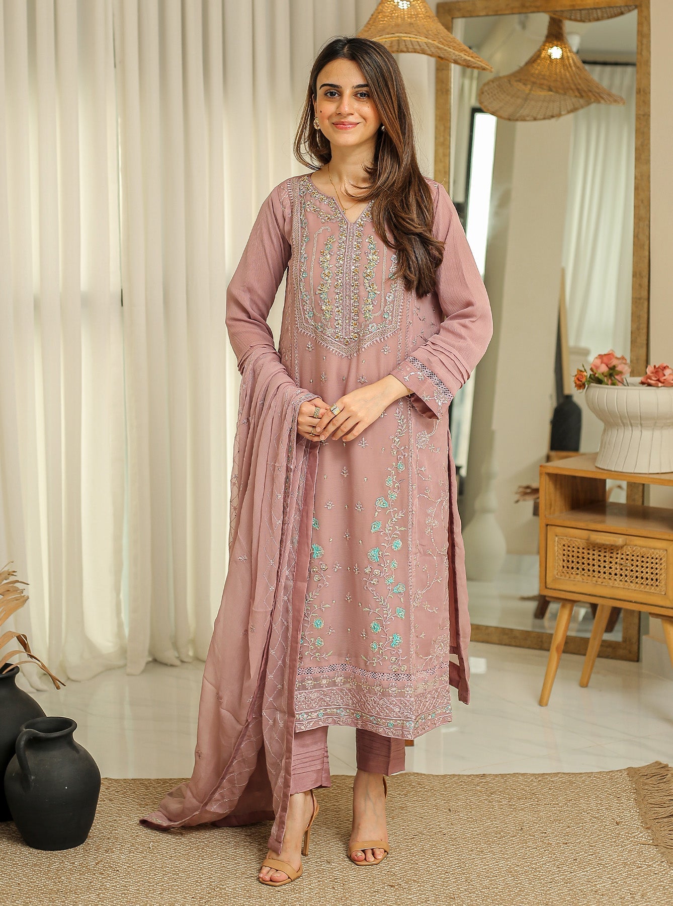 Rangeen Stitched 3 Piece Formals Mahpara