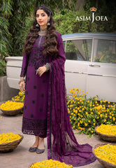 Asim Jofa Shadow Work '23 Ajsw-03 Embroidered Paper Cotton 3 Pcs
