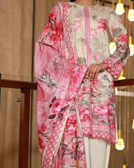 Chameli Studio-Rose And Water Lawn Digital Print 3 Piece Unstitched Suit-WRTS-0016