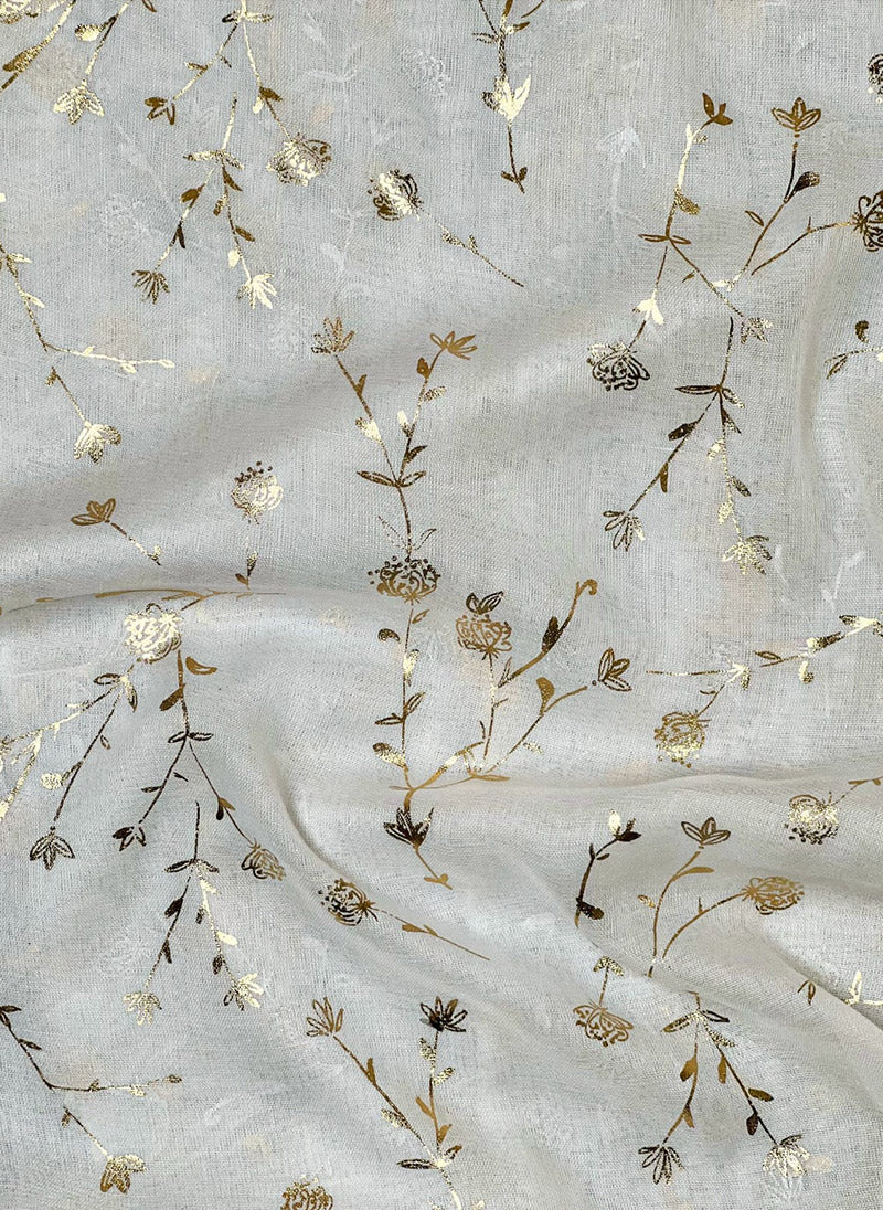 Hijab Ul Hareem Gold Foil Floral Hijabs