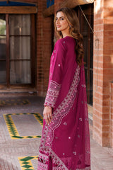 Kaavish By Farasha Unstitched 3 Piece Eid Festive Lawn Suit-07-Rosy Somber