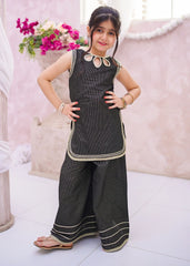 Titli By Modest Stitched Toddlers 3 Piece Black Cotton Lawn Set
