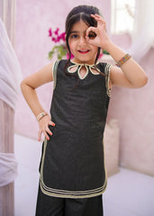 Titli By Modest Stitched Toddlers 3 Piece Black Cotton Lawn Set