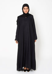 Abaya.Pk Black Basic Front-Open Abaya