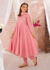Modest 3 Piece Cotton Lawn Embroidered Frock